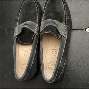 Ecco Black Loafers Slip-Ons Classic Design Size 44